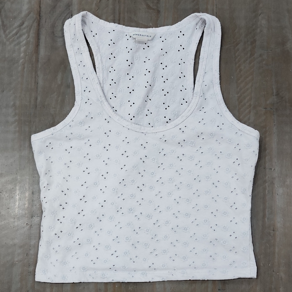 Aeropostale White Eyelet CropTop #A0033